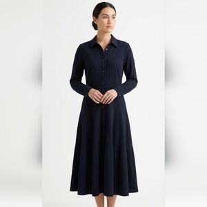 Tommy Hilfiger Navy Blue Shirt Dress Midi Preppy Classic Nautical  12